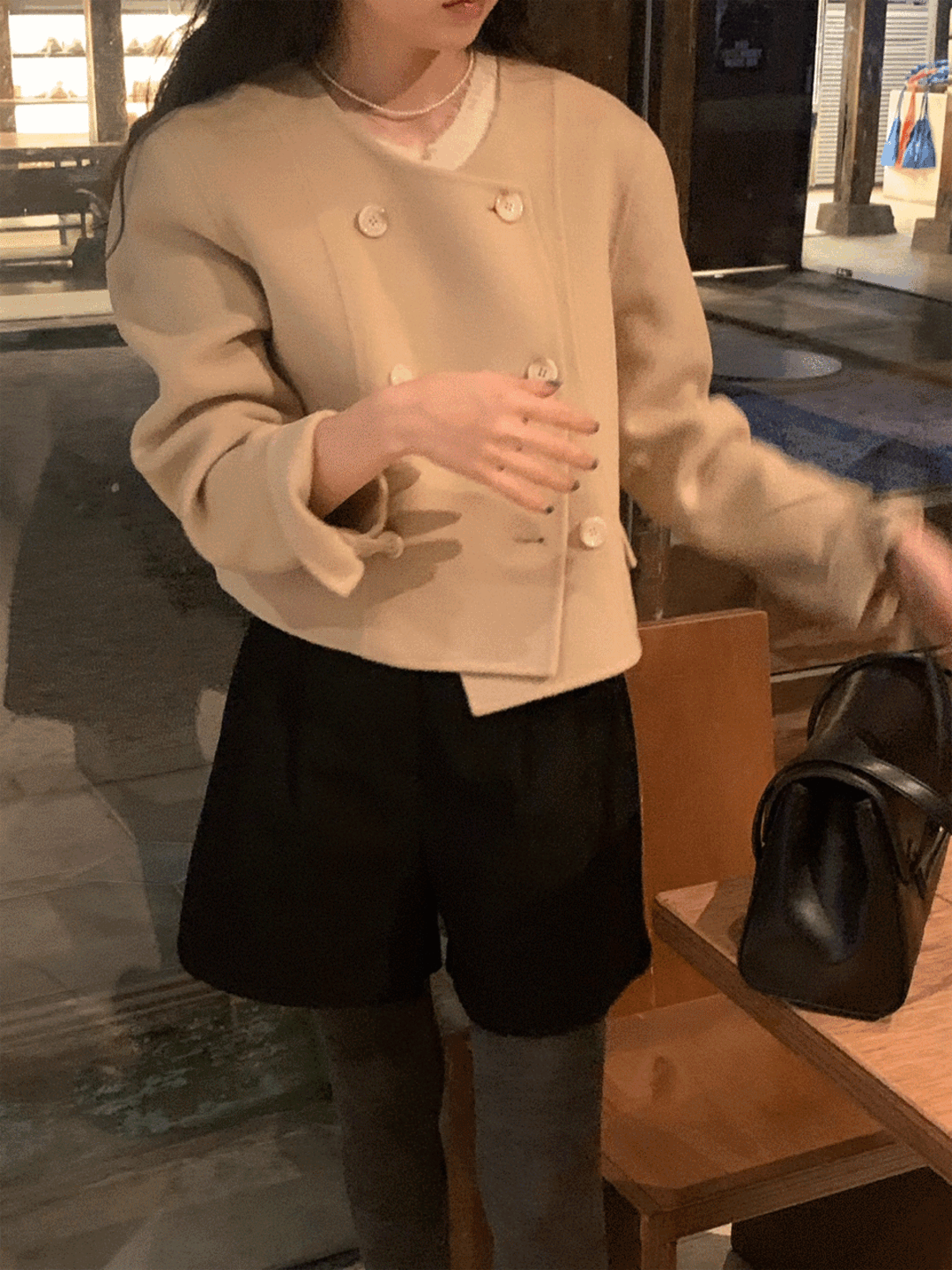 ♥반응폭주♥ 레이든 더블 버튼 울 숏 핸드메이드 코트 [beige]